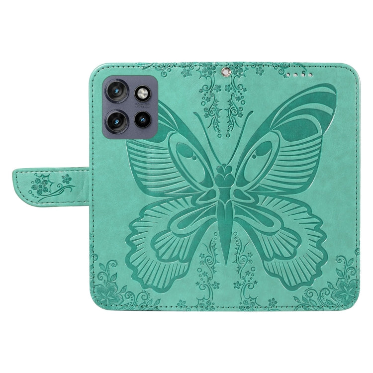 For Motorola Edge 50 Neo Swallowtail Butterfly Embossed Leather Phone Case
