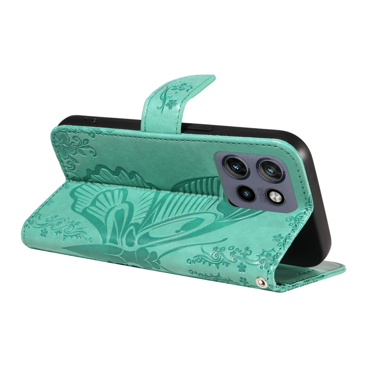 For Motorola Edge 50 Neo Swallowtail Butterfly Embossed Leather Phone Case