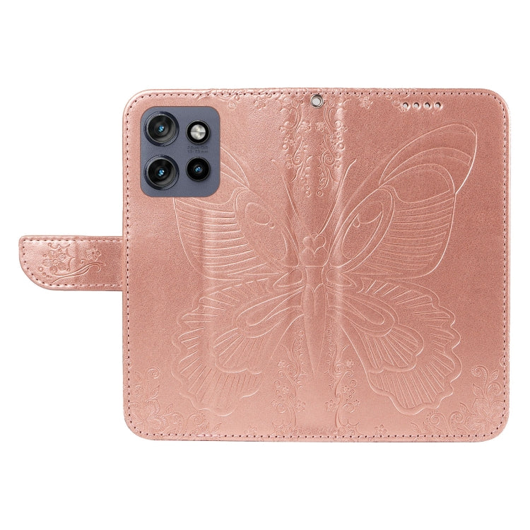 For Motorola Edge 50 Neo Swallowtail Butterfly Embossed Leather Phone Case