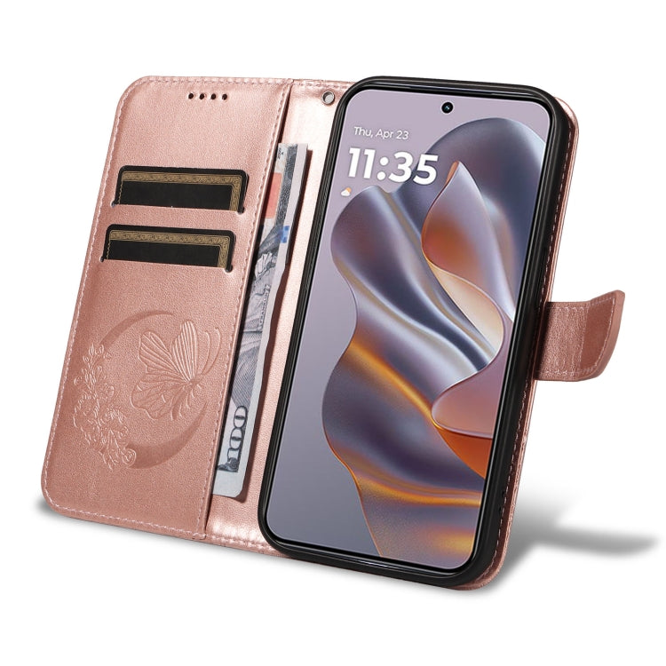 For Motorola Edge 50 Neo Swallowtail Butterfly Embossed Leather Phone Case