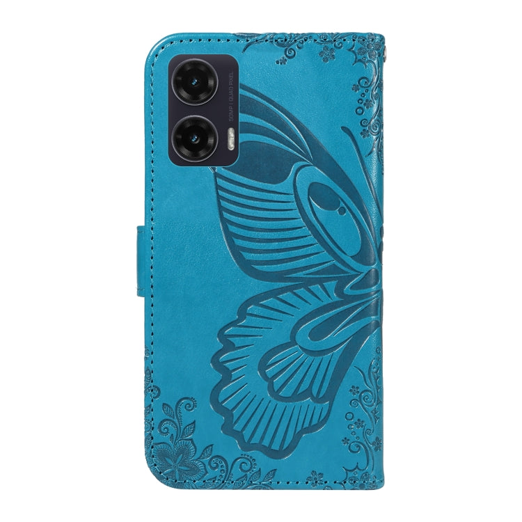 For Motorola Moto G35 Swallowtail Butterfly Embossed Leather Phone Case