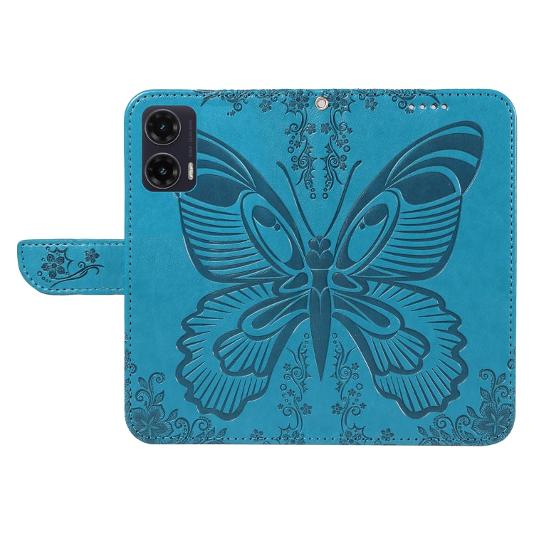 For Motorola Moto G35 Swallowtail Butterfly Embossed Leather Phone Case