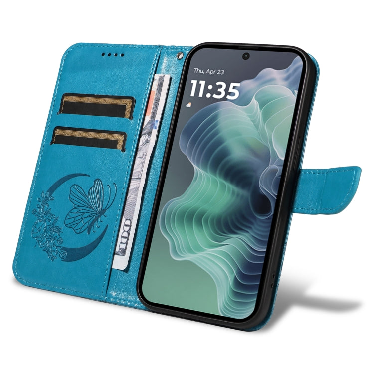 For Motorola Moto G35 Swallowtail Butterfly Embossed Leather Phone Case