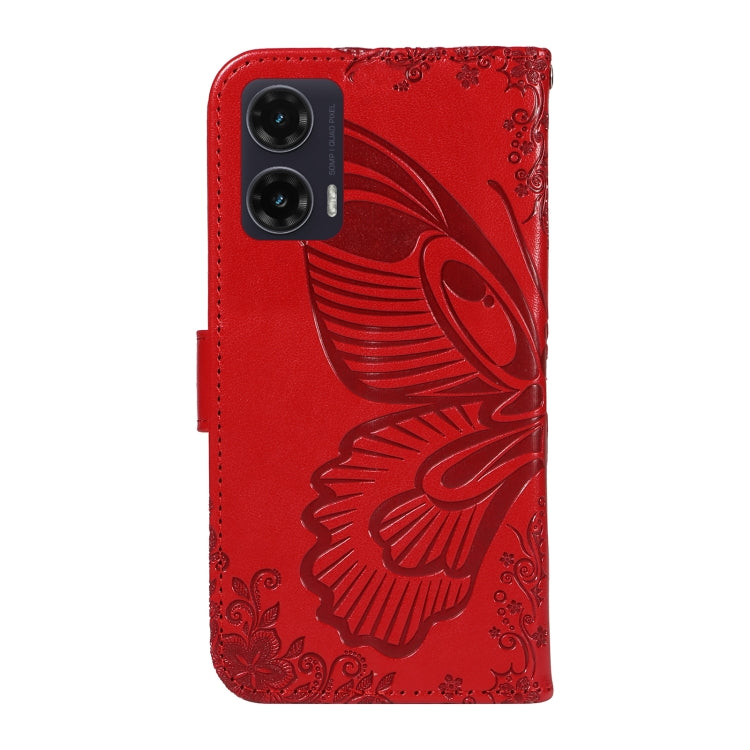 For Motorola Moto G35 Swallowtail Butterfly Embossed Leather Phone Case