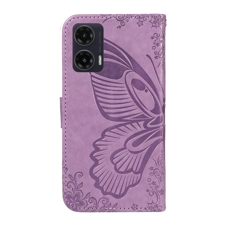 For Motorola Moto G35 Swallowtail Butterfly Embossed Leather Phone Case