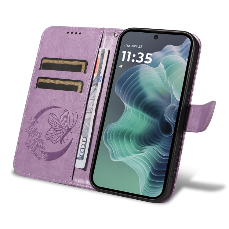 For Motorola Moto G35 Swallowtail Butterfly Embossed Leather Phone Case