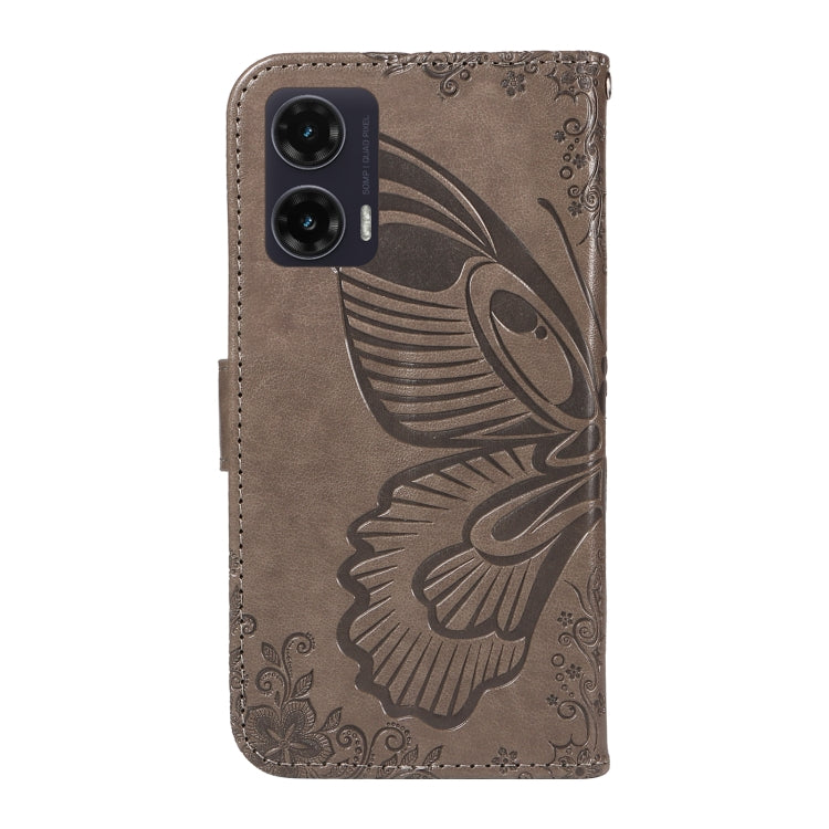 For Motorola Moto G35 Swallowtail Butterfly Embossed Leather Phone Case