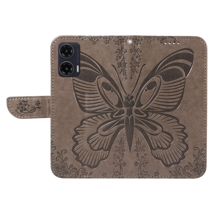 For Motorola Moto G35 Swallowtail Butterfly Embossed Leather Phone Case