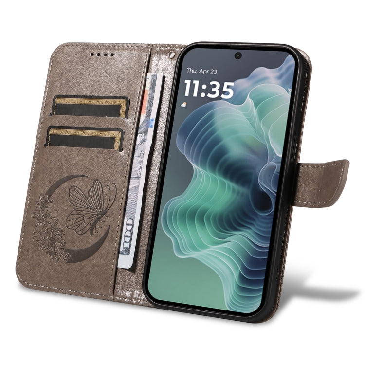 For Motorola Moto G35 Swallowtail Butterfly Embossed Leather Phone Case