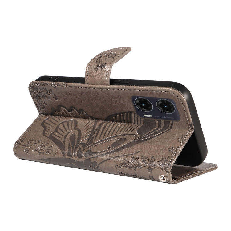 For Motorola Moto G35 Swallowtail Butterfly Embossed Leather Phone Case