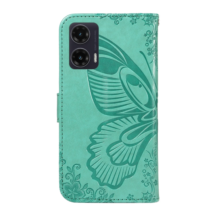 For Motorola Moto G35 Swallowtail Butterfly Embossed Leather Phone Case