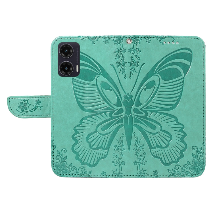 For Motorola Moto G35 Swallowtail Butterfly Embossed Leather Phone Case