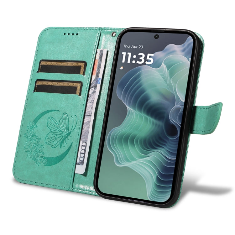 For Motorola Moto G35 Swallowtail Butterfly Embossed Leather Phone Case