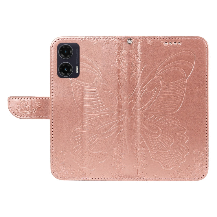 For Motorola Moto G35 Swallowtail Butterfly Embossed Leather Phone Case
