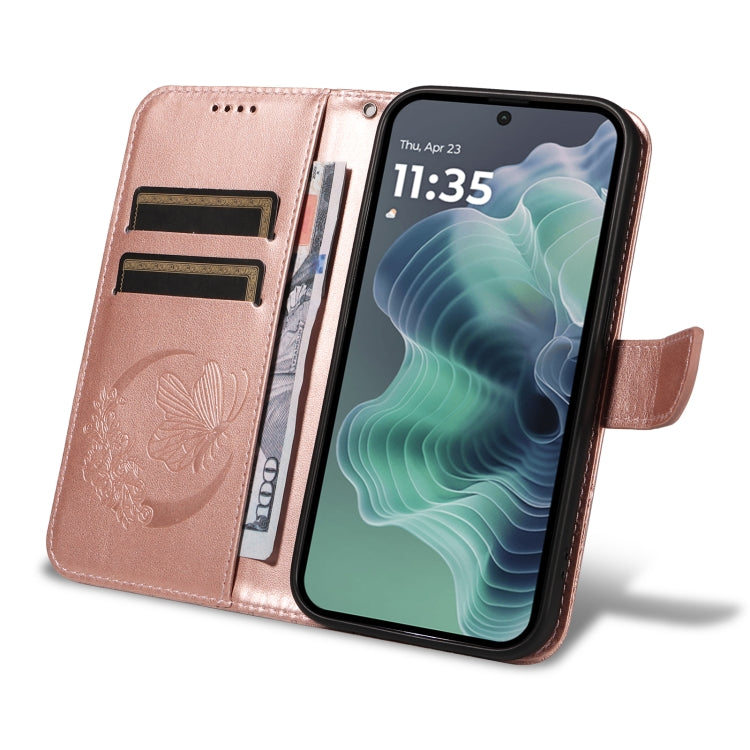 For Motorola Moto G35 Swallowtail Butterfly Embossed Leather Phone Case