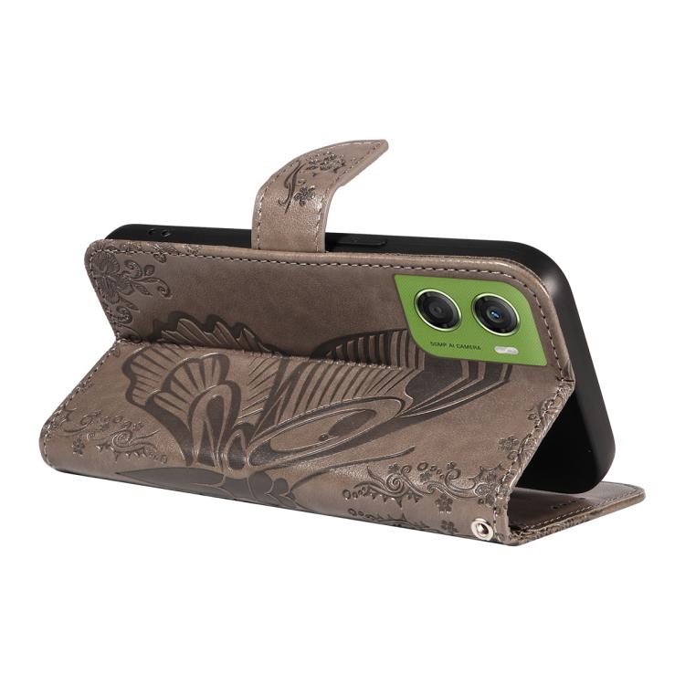 For Motorola Moto G06 4G Swallowtail Butterfly Embossed Leather Phone Case