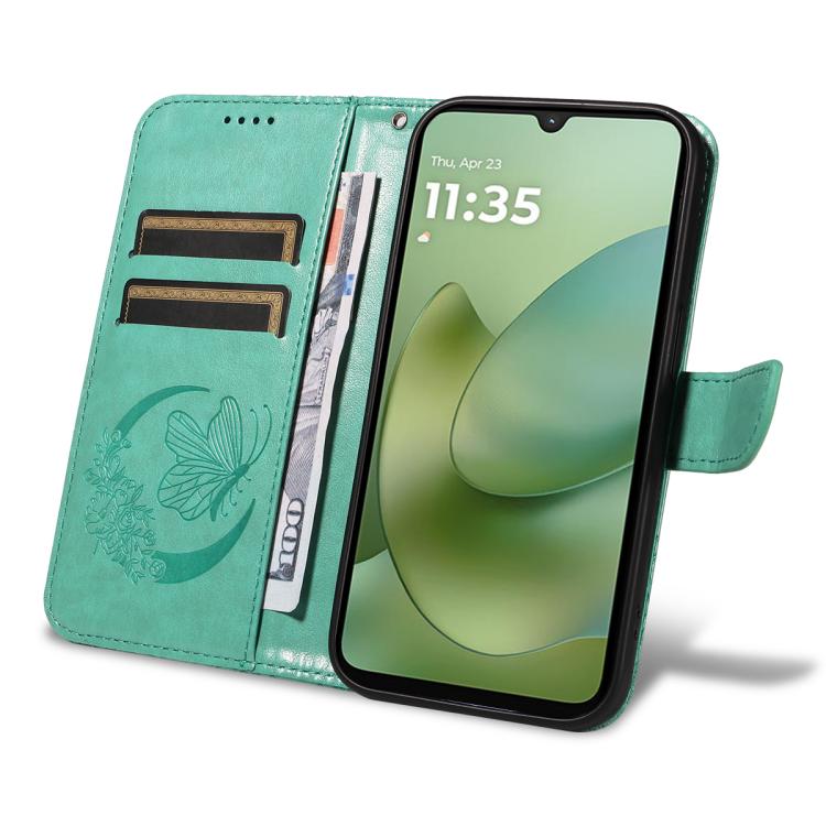 For Motorola Moto G06 4G Swallowtail Butterfly Embossed Leather Phone Case