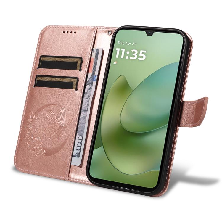 For Motorola Moto G06 4G Swallowtail Butterfly Embossed Leather Phone Case
