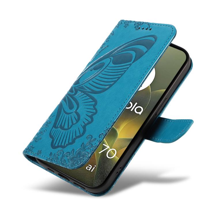 For Motorola Edge 70 5G Swallowtail Butterfly Embossed Leather Phone Case