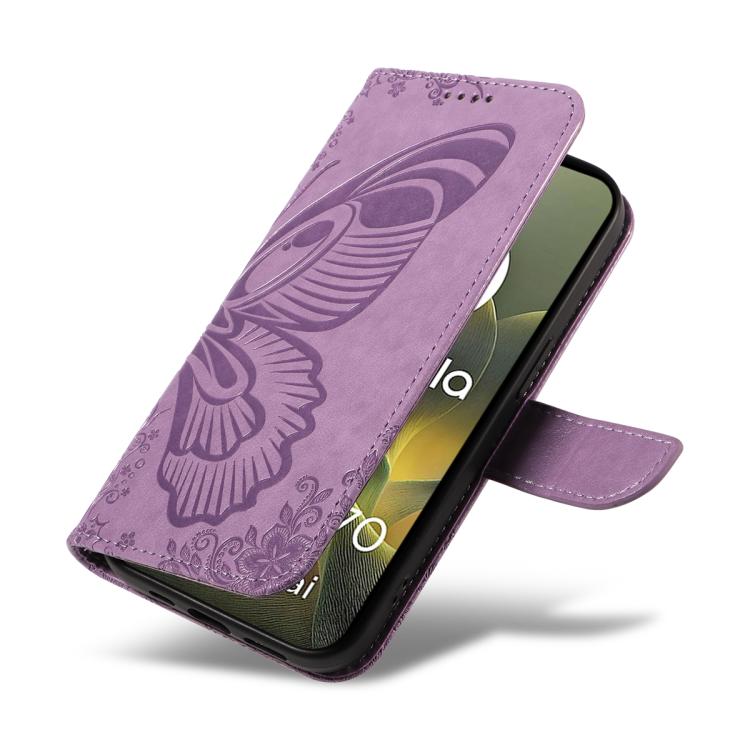 For Motorola Edge 70 5G Swallowtail Butterfly Embossed Leather Phone Case