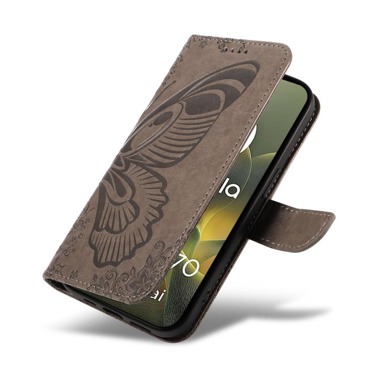 For Motorola Edge 70 5G Swallowtail Butterfly Embossed Leather Phone Case