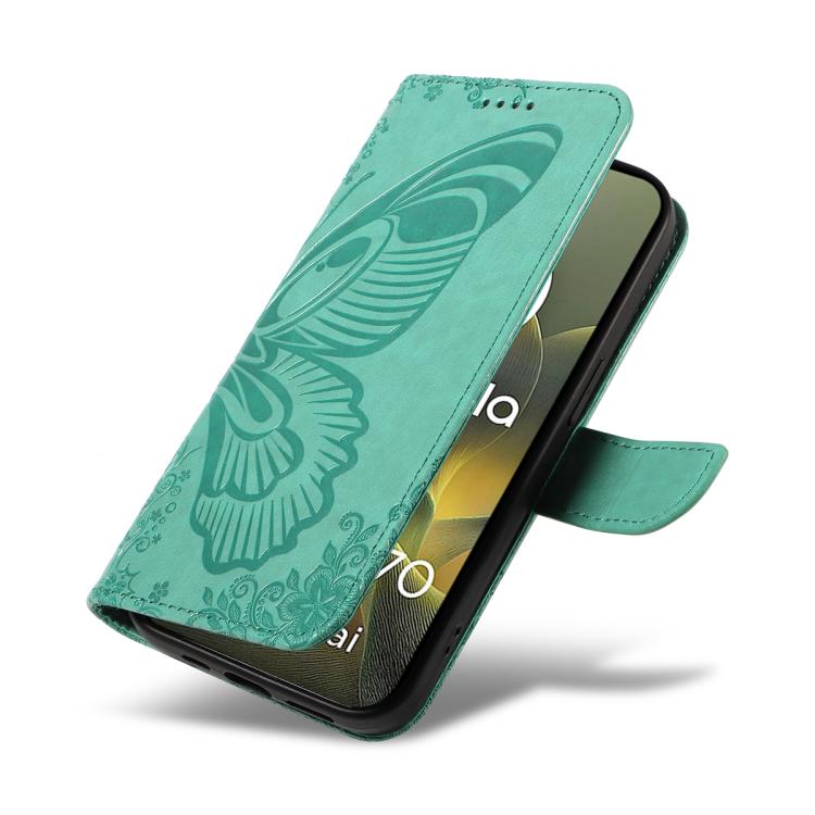 For Motorola Edge 70 5G Swallowtail Butterfly Embossed Leather Phone Case