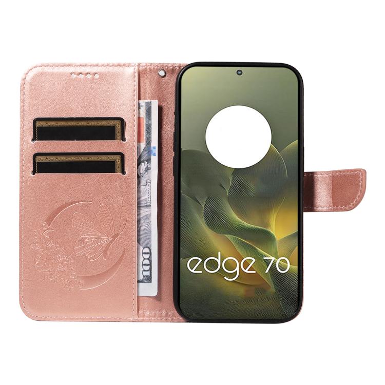 For Motorola Edge 70 5G Swallowtail Butterfly Embossed Leather Phone Case
