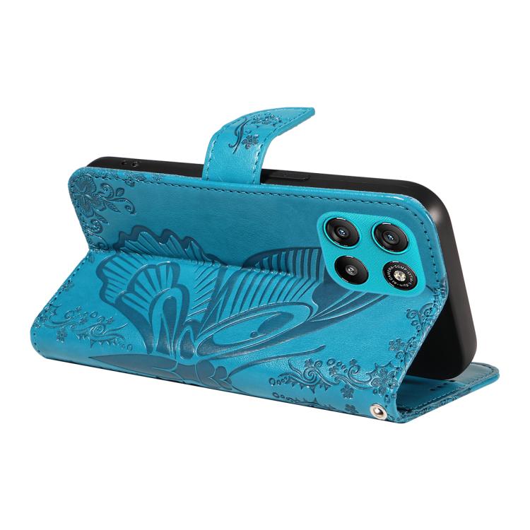 For Motorola Moto G67 Power 5G Swallowtail Butterfly Embossed Leather Phone Case