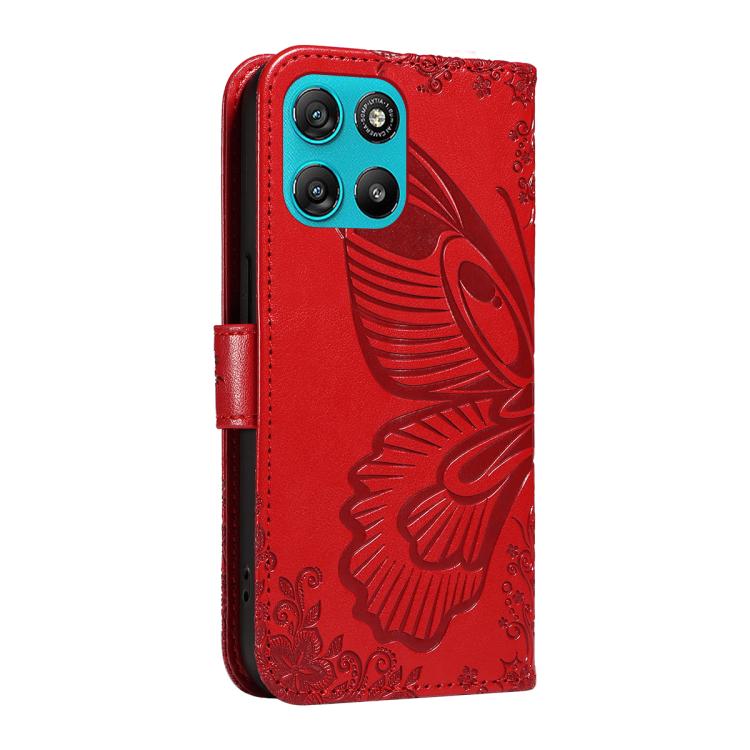 For Motorola Moto G67 Power 5G Swallowtail Butterfly Embossed Leather Phone Case