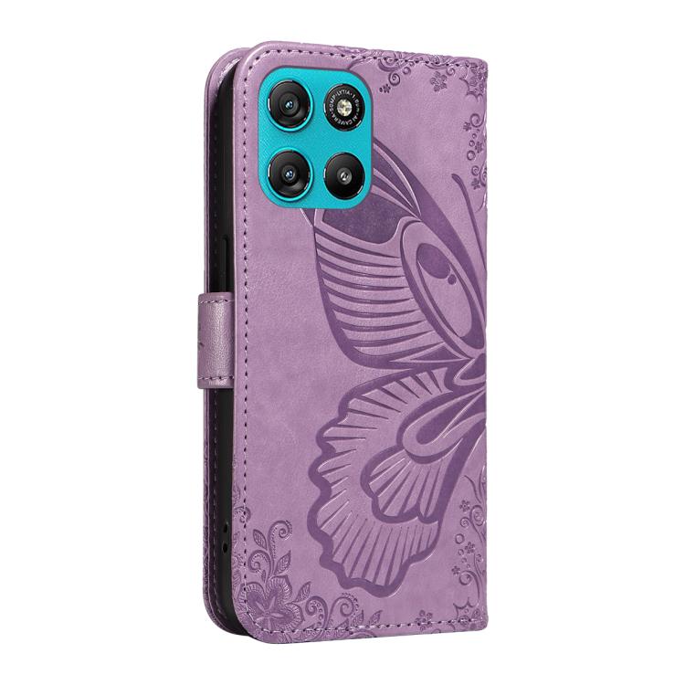 For Motorola Moto G67 Power 5G Swallowtail Butterfly Embossed Leather Phone Case