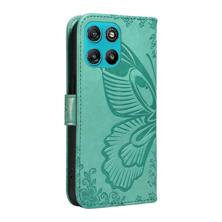 For Motorola Moto G67 Power 5G Swallowtail Butterfly Embossed Leather Phone Case