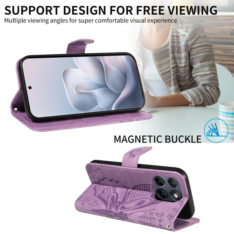 For Motorola Edge 70 Fusion 5G Swallowtail Butterfly Embossed Leather Phone Case