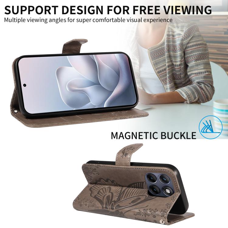 For Motorola Edge 70 Fusion 5G Swallowtail Butterfly Embossed Leather Phone Case