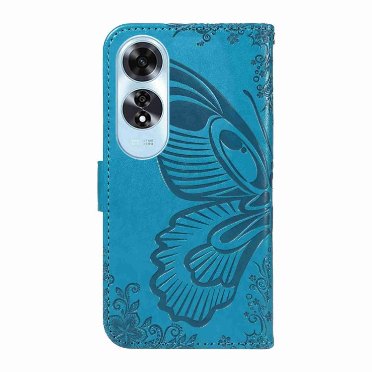 For OPPO A60 4G Swallowtail Butterfly Embossed Leather Phone Case