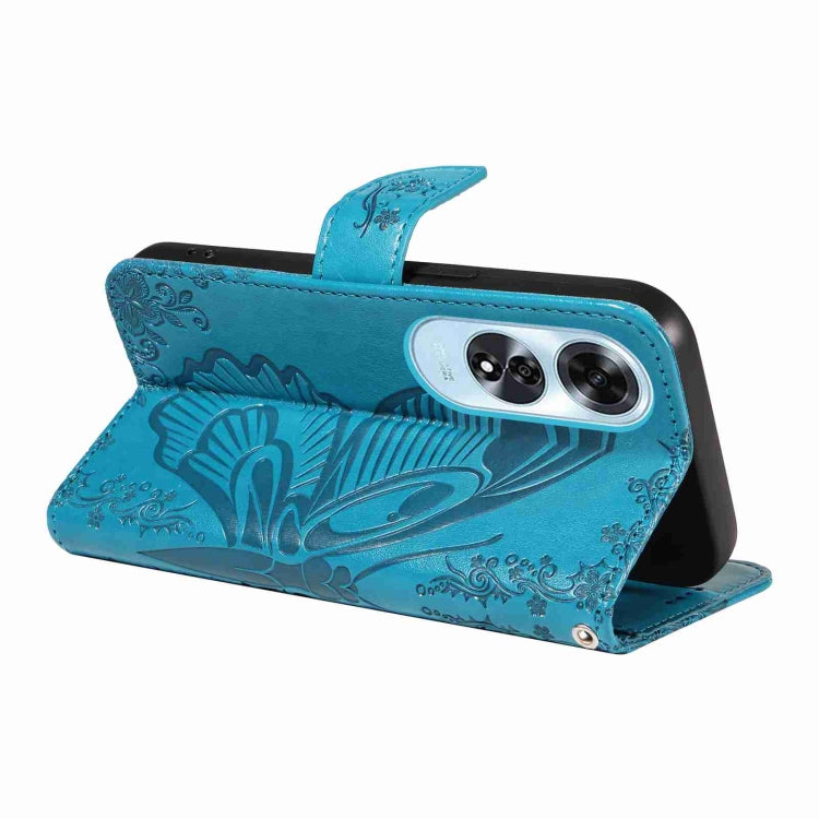 For OPPO A60 4G Swallowtail Butterfly Embossed Leather Phone Case