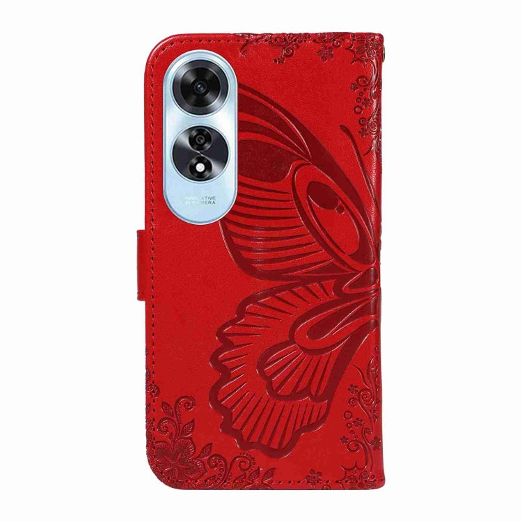 For OPPO A60 4G Swallowtail Butterfly Embossed Leather Phone Case