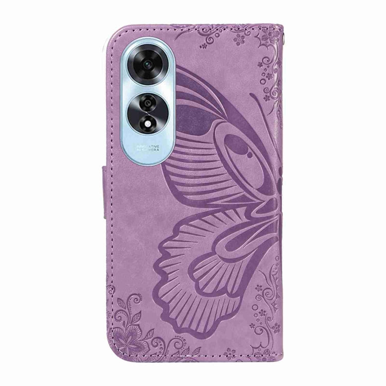 For OPPO A60 4G Swallowtail Butterfly Embossed Leather Phone Case