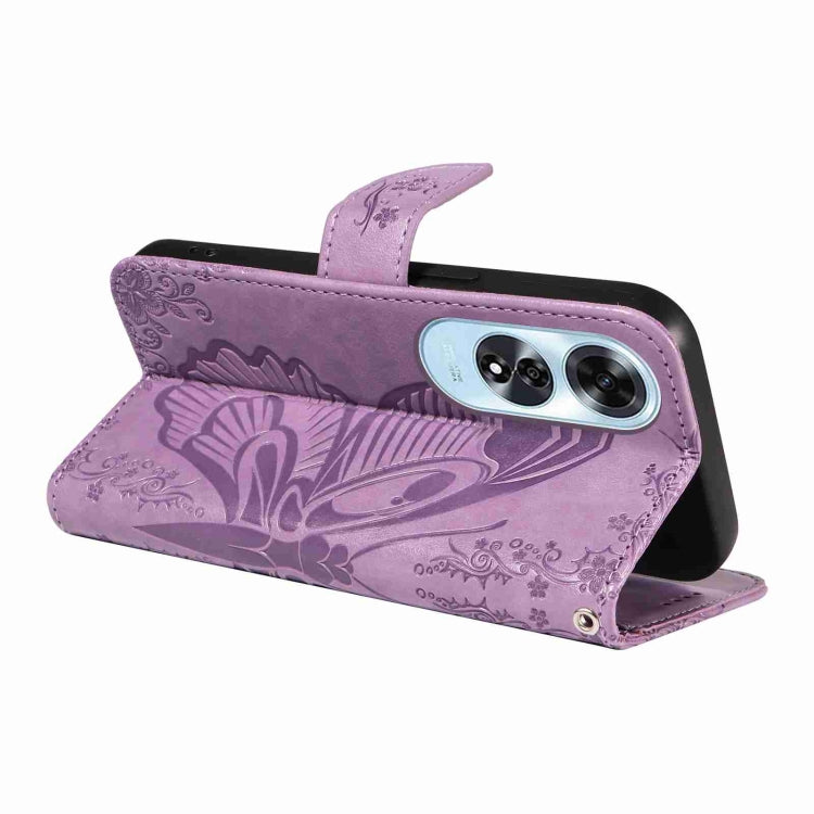For OPPO A60 4G Swallowtail Butterfly Embossed Leather Phone Case