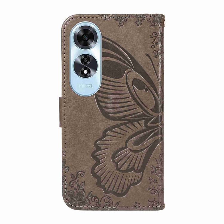 For OPPO A60 4G Swallowtail Butterfly Embossed Leather Phone Case
