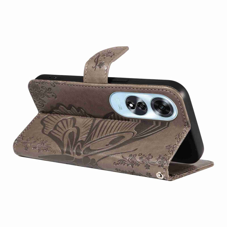 For OPPO A60 4G Swallowtail Butterfly Embossed Leather Phone Case