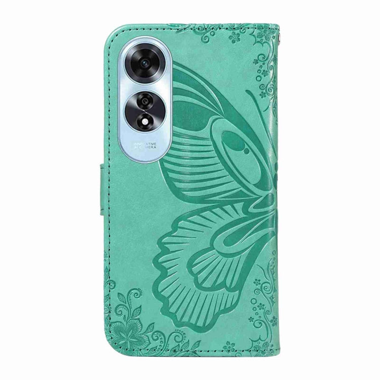 For OPPO A60 4G Swallowtail Butterfly Embossed Leather Phone Case