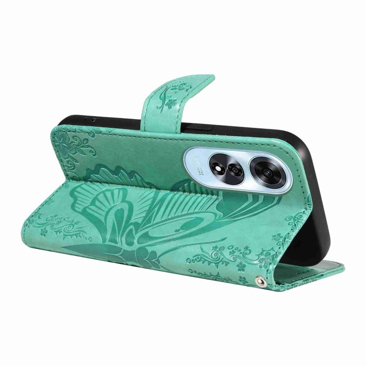 For OPPO A60 4G Swallowtail Butterfly Embossed Leather Phone Case