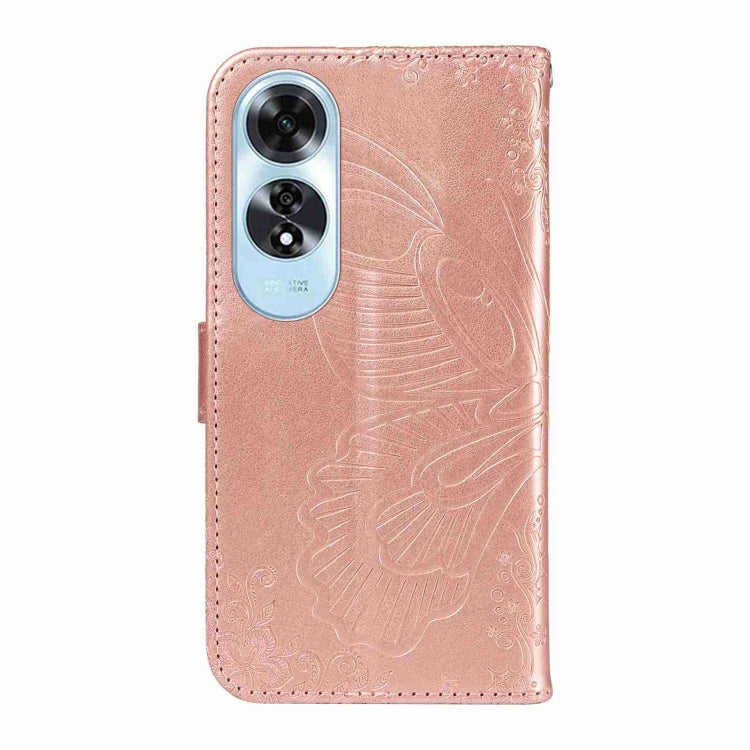 For OPPO A60 4G Swallowtail Butterfly Embossed Leather Phone Case