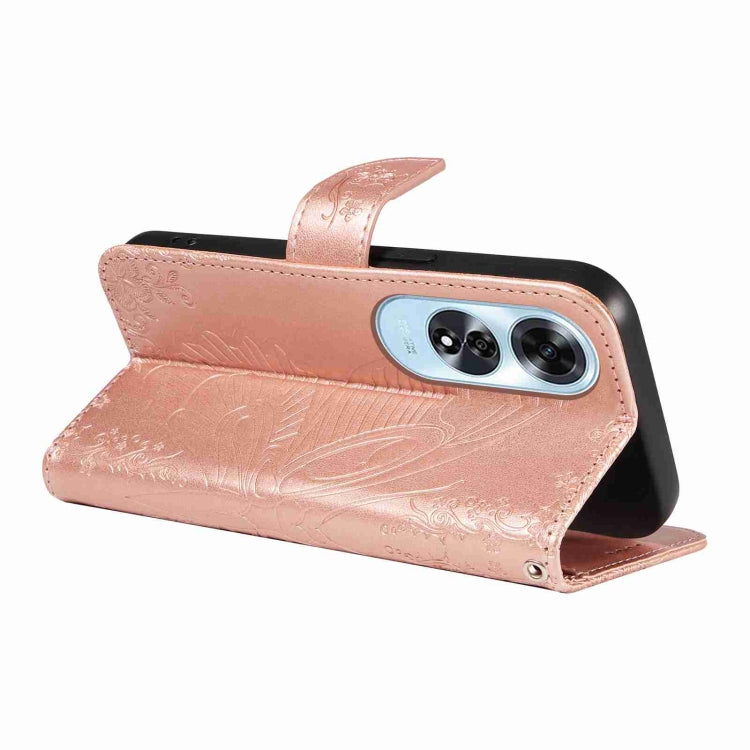 For OPPO A60 4G Swallowtail Butterfly Embossed Leather Phone Case