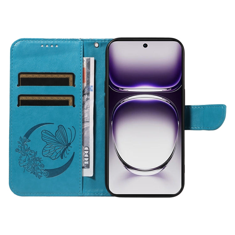 For OPPO Reno12 5G Global Swallowtail Butterfly Embossed Leather Phone Case