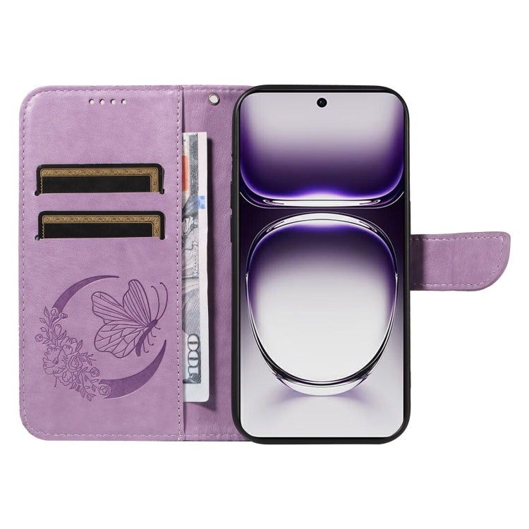For OPPO Reno12 5G Global Swallowtail Butterfly Embossed Leather Phone Case