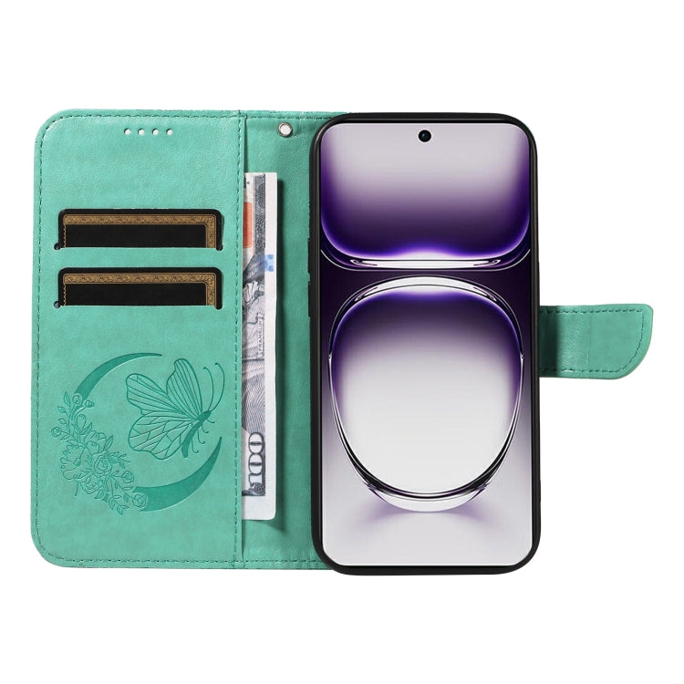 For OPPO Reno12 5G Global Swallowtail Butterfly Embossed Leather Phone Case