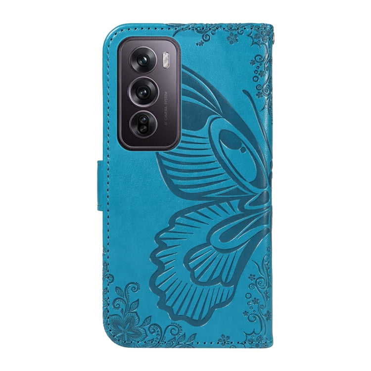 For OPPO Reno12 Pro 5G Global Swallowtail Butterfly Embossed Leather Phone Case