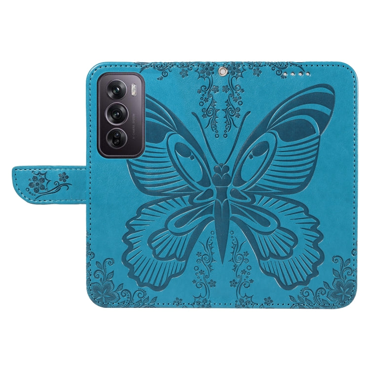 For OPPO Reno12 Pro 5G Global Swallowtail Butterfly Embossed Leather Phone Case