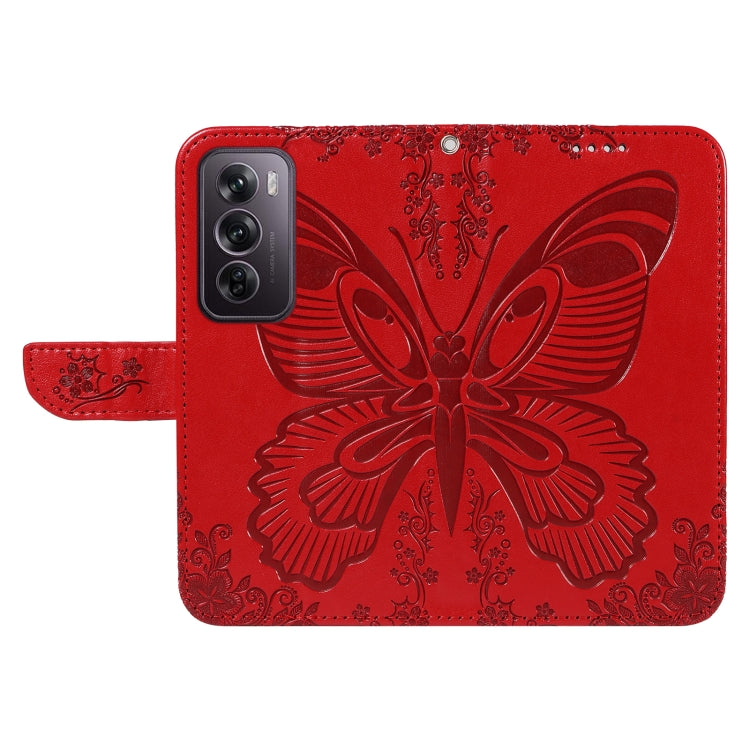 For OPPO Reno12 Pro 5G Global Swallowtail Butterfly Embossed Leather Phone Case